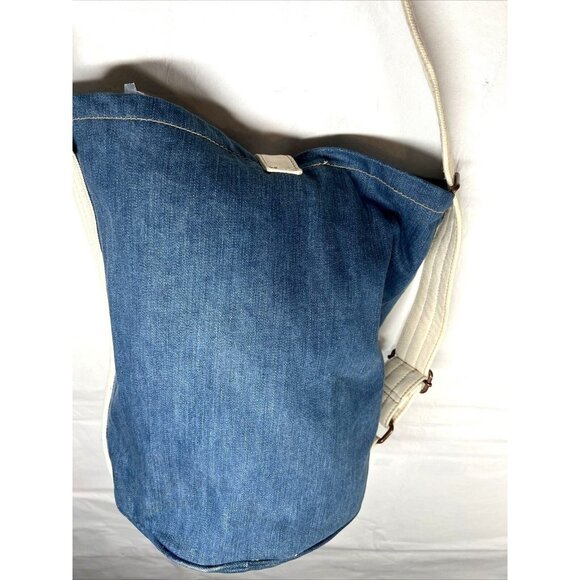 Gap Bucket Tote Bag Canvas Blue Jean Denim - Picture 2 of 7